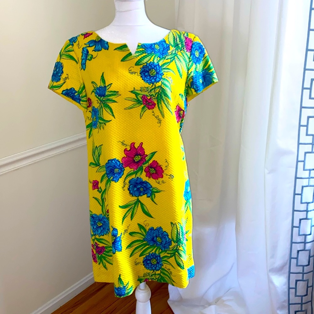Vintage LILLY PULITZER WHITE LABEL Floral, Hawaiian Dress. Size 8.